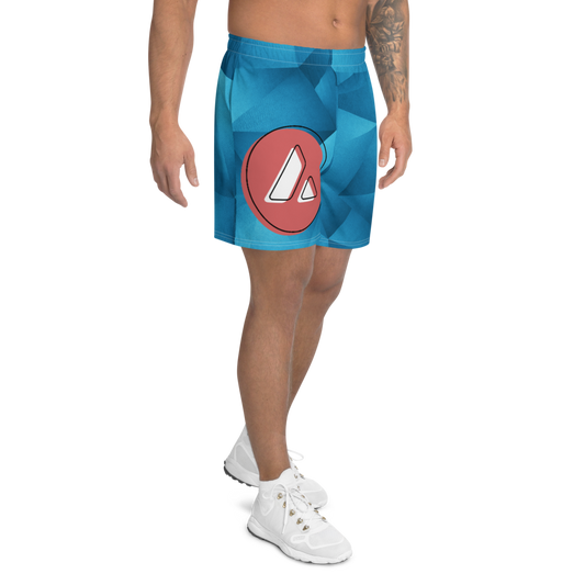 Avalanche Geometric Blue Crypto AVAX Men's Athletic Long Shorts