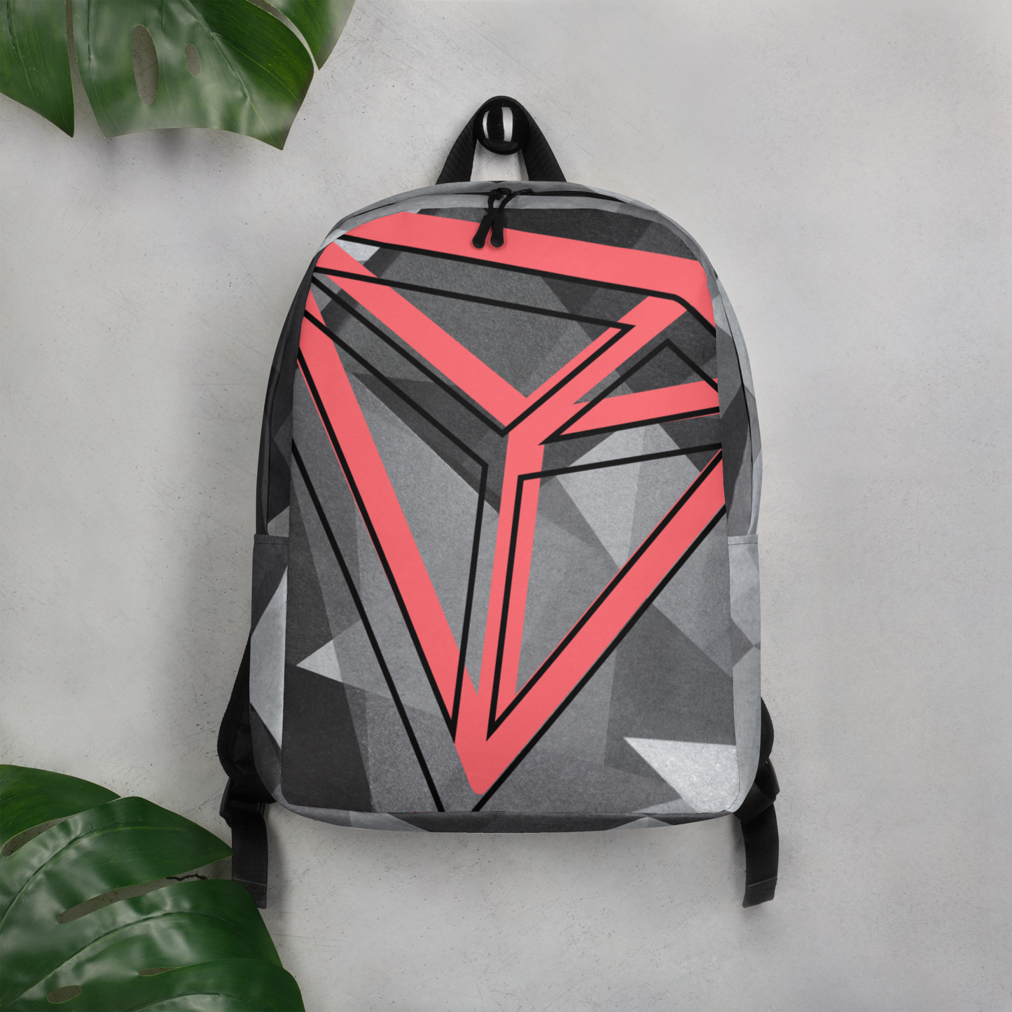 Tron Geometric Gray Crypto TRX Minimalist Backpack