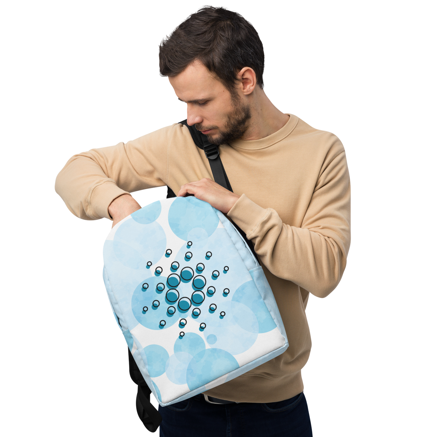 Cardano Water Color Bubbles Crypto ADA Minimalist Backpack