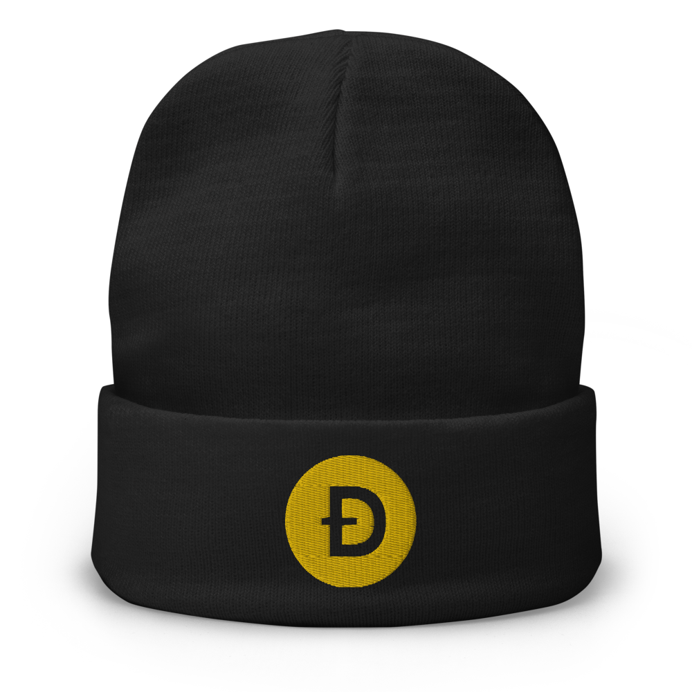 Dogecoin Crypto DOGE Embroidered Beanie