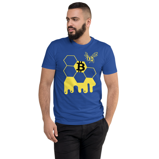 Bitcoin Honeycomb Drip Crypto BTC Short Sleeve T-shirt