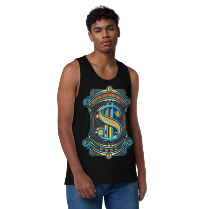 US Dollar Coin By Loteng Crypto Clothing Factory USDC Men’s Premium Tank Top