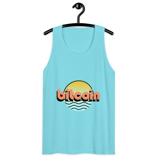 Bitcoin Ocean Sunset Crypto BTC Men’s Premium Tank Top