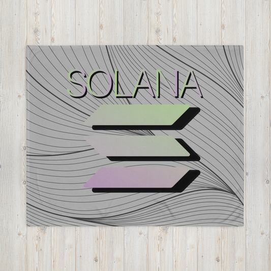 Solana Abstract 72 Crypto SOL Throw Blanket