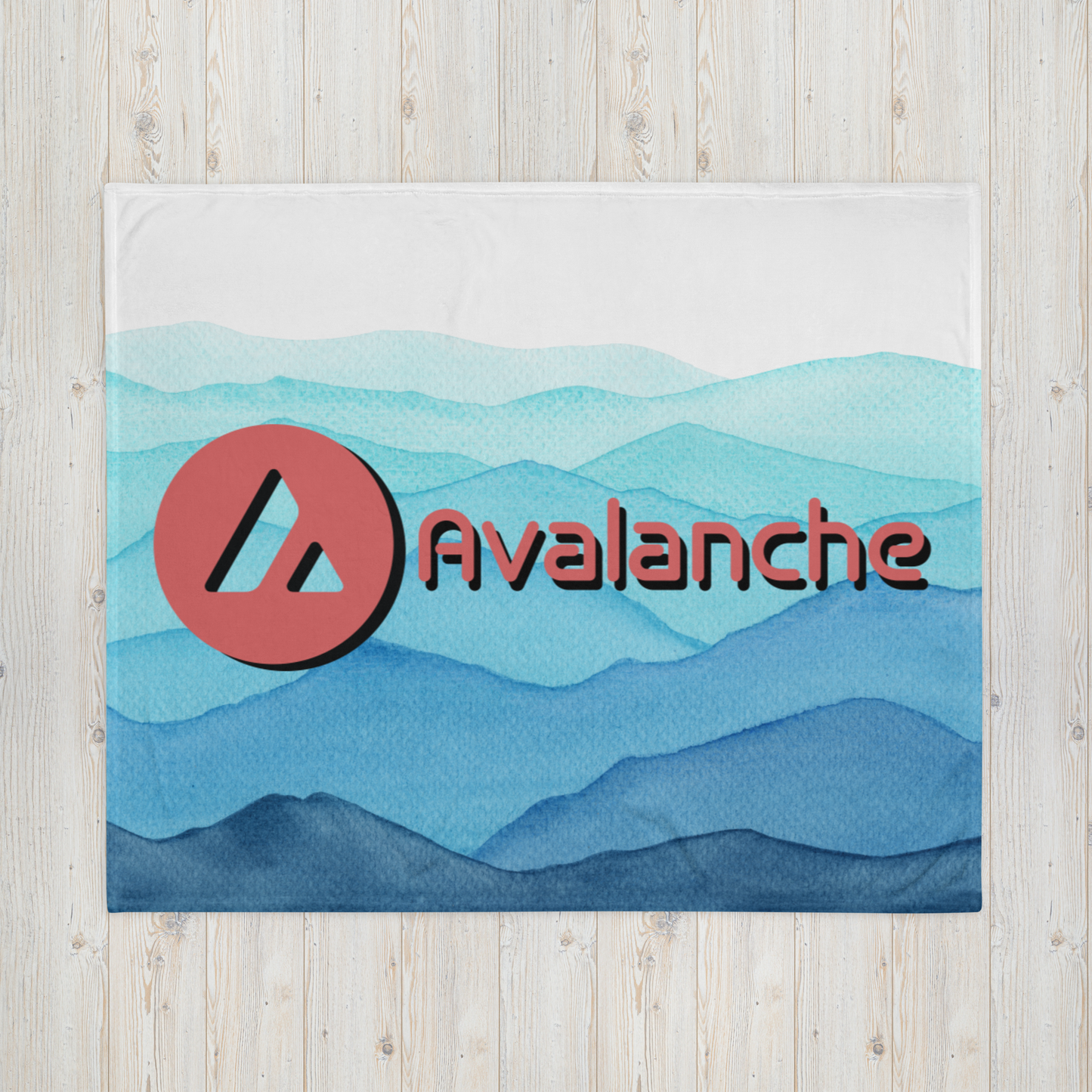 Avalanche Ice Mountains Crypto AVAX Throw Blanket