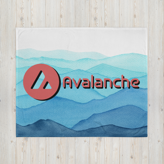 Avalanche Ice Mountains Crypto AVAX Throw Blanket