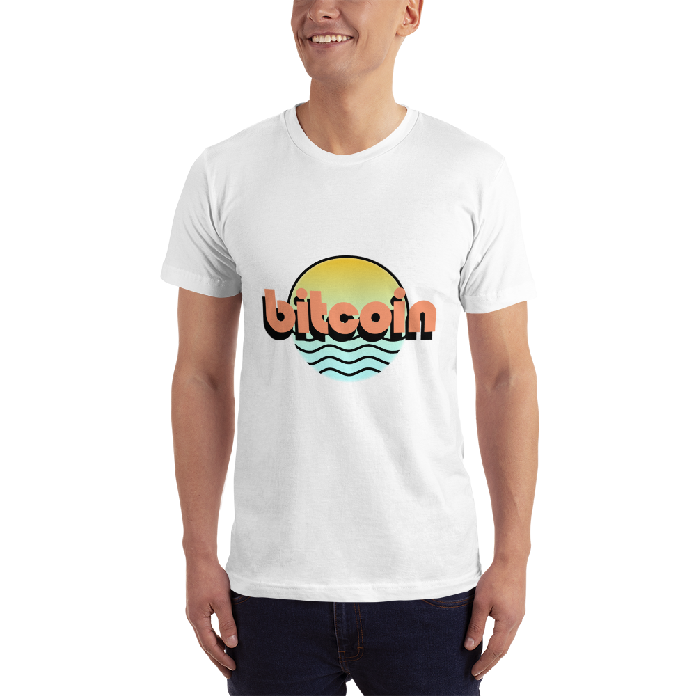 Bitcoin Ocean Sunset Crypto BTC American Apparel T-Shirt
