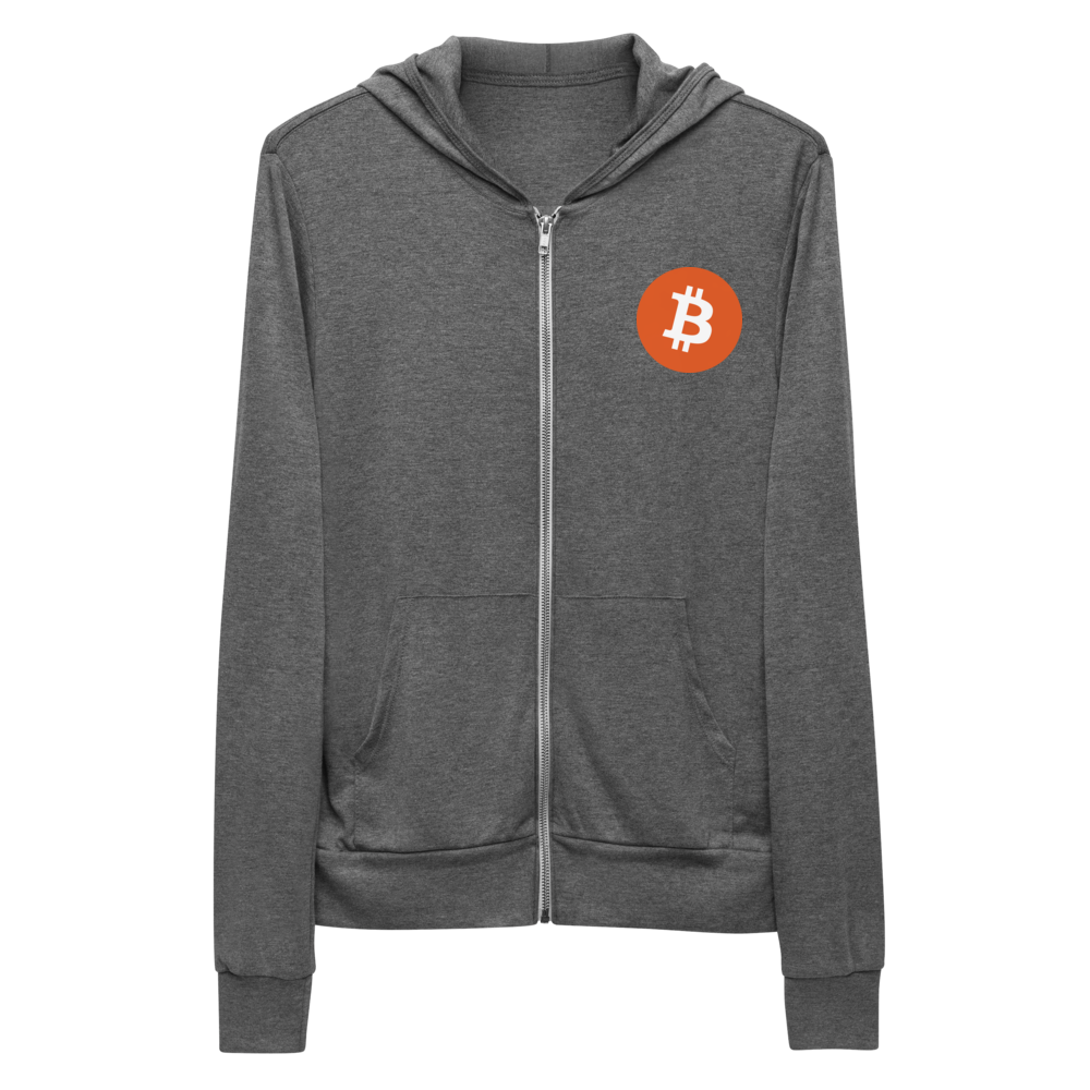 Bitcoin Crypto BTC Embroidered Unisex Zip Hoodie
