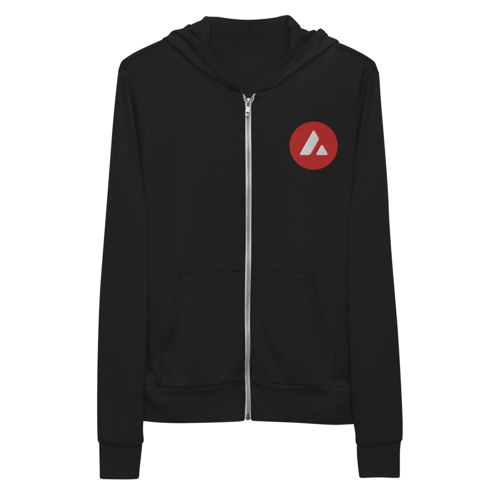 Avalanche Crypto AVAX Embroidered Unisex Zip Hoodie