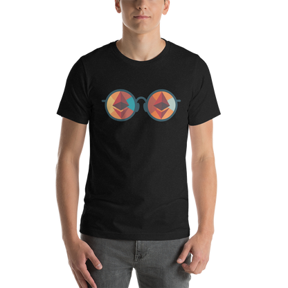 Ethereum 60's Glasses Crypto ETH Heather Short-Sleeve Unisex T-Shirt