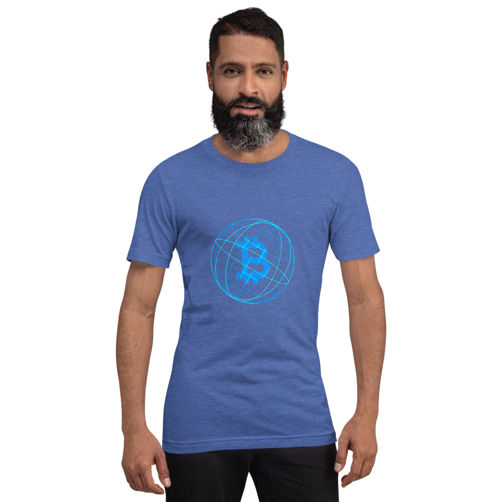 Bitcoin Global Network Crypto BTC Heather Short-Sleeve Unisex T-shirt