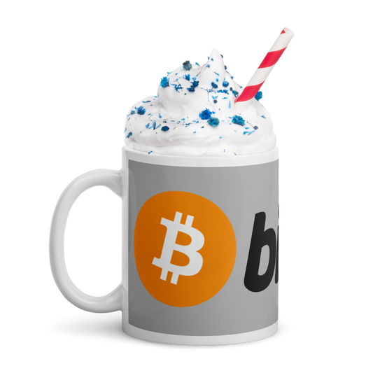 Bitcoin Crypto BTC White Ceramic Glossy Mug